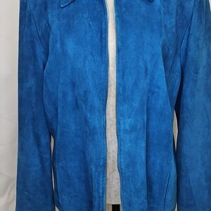 Stylish Blue Leather Jacket